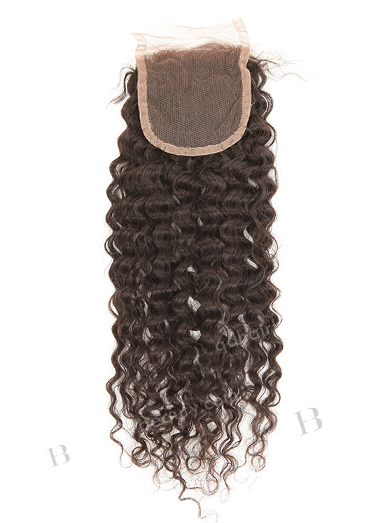 In Stock Indian Remy Hair 14" Kinky Curl Natural Color Top Closure STC-357
